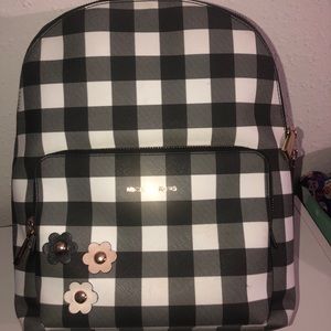 Small Michael Kors black/white plaid Backpack